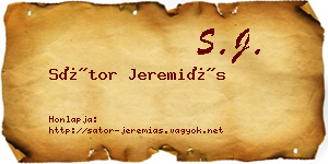 Sátor Jeremiás névjegykártya